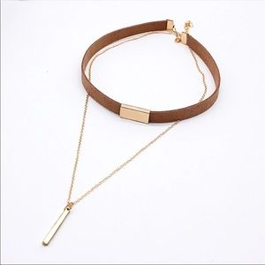Fashion brown choker necklace